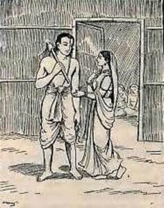 सावित्री अपने पति सत्यवान से कहती है कि वह उसके साथ जंगल जाए। (सौजन्य: गीता प्रेस द्वारा हिंदी में महाभारत) सावित्री अपने पति सत्यवान से कहती है कि वह उसके साथ जंगल जाए। (सौजन्य: गीता प्रेस द्वारा हिंदी में महाभारत)