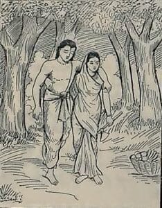 यम सत्यवान की आत्मा को मुक्त करता है और सावित्री अपने पति के साथ लौटती है। (सौजन्य: गीता प्रेस द्वारा महाभारत) यम सत्यवान की आत्मा को मुक्त करता है और सावित्री अपने पति के साथ लौटती है। (सौजन्य: गीता प्रेस द्वारा महाभारत)