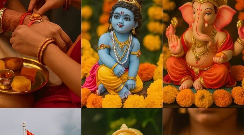 अगस्त 2025 में आने वाले व्रत और त्योहारों की सूची - कृष्ण जन्माष्टमी, गणेश चतुर्थी, तीज